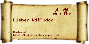 Lieber Nándor névjegykártya