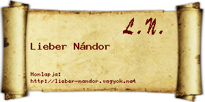 Lieber Nándor névjegykártya