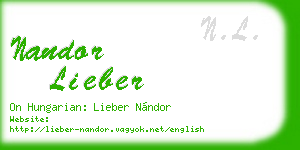 nandor lieber business card